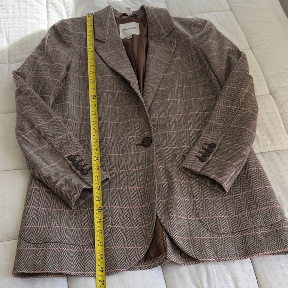 Madewell Larsen Oversized Plaid Blazer -  Size Small - Herringbone - Picture 5 of 7